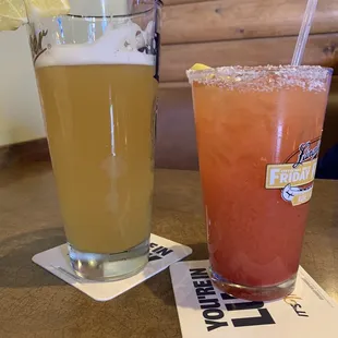 Strawberry margarita &amp; beer