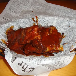 My second round of ribs, I tried the spicy sauce this time.