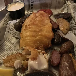 a fish and chips meal