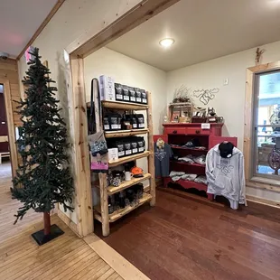 a christmas tree in the corner of the room