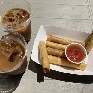 Berserker cold brew and Bamba Eggroll