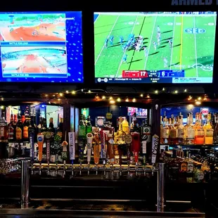 There are plenty of TV's to watch all the games!  The very tasty chicken fingers not yo miss.