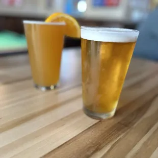 An IPA and a Blue Moon beer