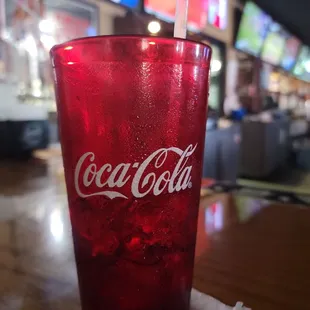 a coke in a glass