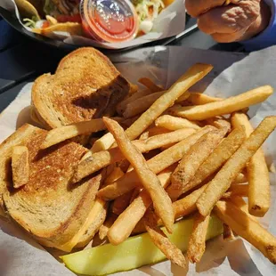Cheese sandwich with GREAT fries