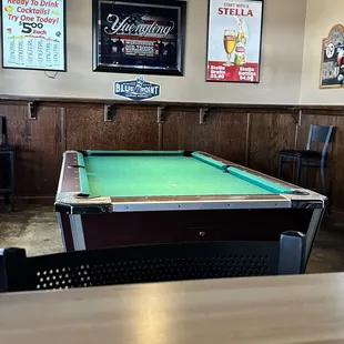 Pool table in bar