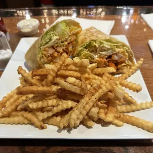 a sandwich and fries