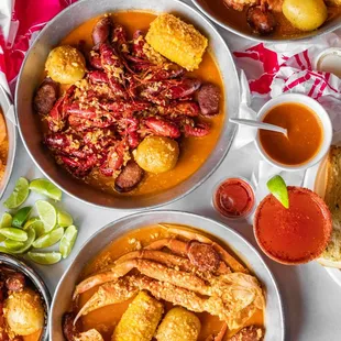 a variety of dishes
