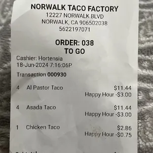 Taco price