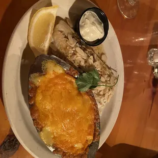 Broiled walleye with almonds and au gratin potatoes- fantastic