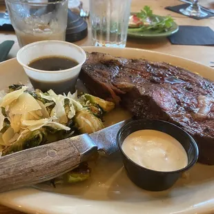 Prime Rib with brussel sprouts