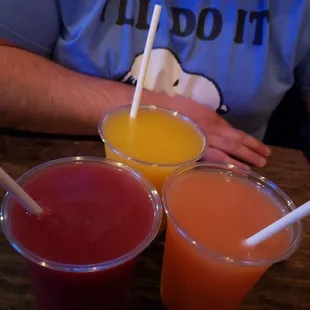 Frozen drinks... henny sangria, rum punch, parcha