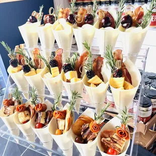 a display of appetizers