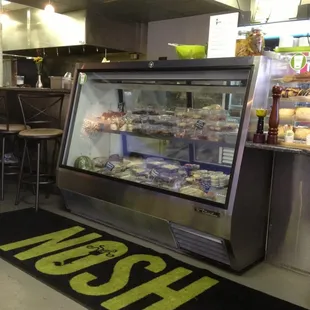 The fresh quiches and desserts.