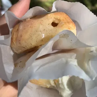 Churro caramel and white queso filled bread