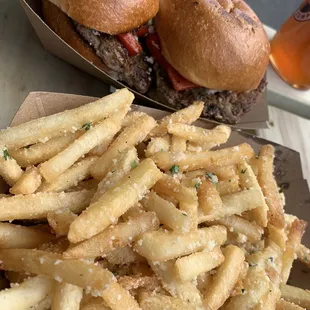 Lamb sliders with Nosh frites