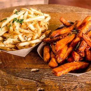 Nosh Frites and Rosemary Sweet Potato Fries