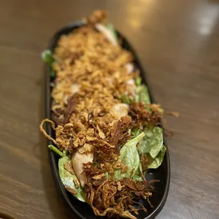 Albacore Crispy Onion appetizer.