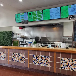 Front counter and menu view