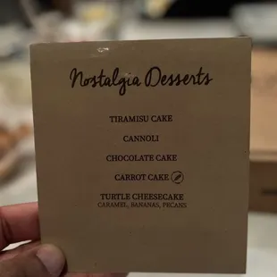 a menu for a restaurant