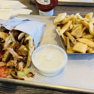 Gyro and fries