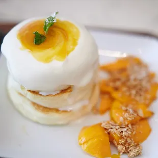 Mango Souffle Pancakes