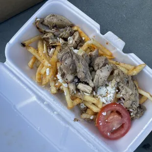 Grilled Chicken over fries