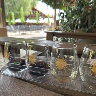 four glasses of wine