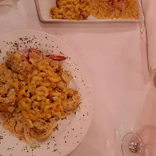 Stuffed Shrimp, Mac &amp; cheese. Stuffed Salmon