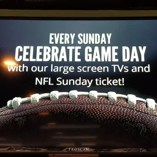 a football on a tv screen