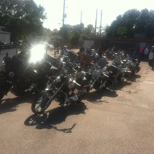 a row of motorcycles