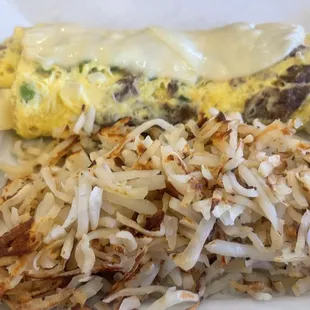 Philly Cheesesteak omelette