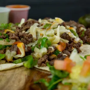 a taco with meat and vegetables