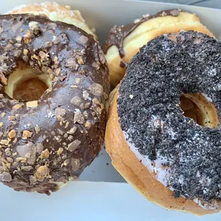 Butterfinger and Oreo donuts