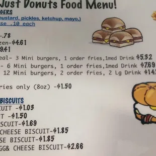 Not Just Donuts Food Menu