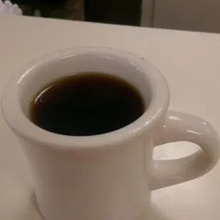Cup of joe, about a 6 oz mug, all you can drink.