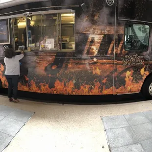 Panoramic view of truck