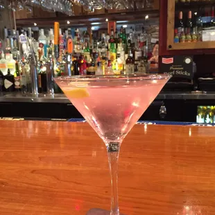 a martini on the bar