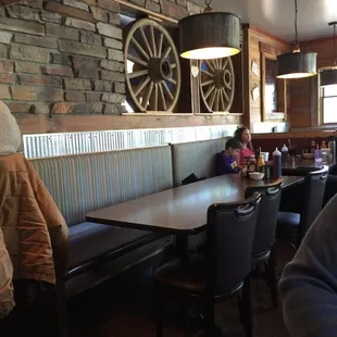 inside the dining area for the bar side
