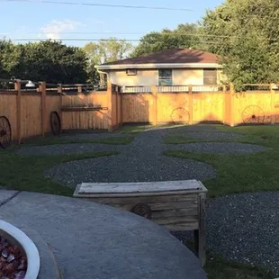 Back yard area off the patio.