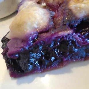 Blueberry ginger pie, close-up.
