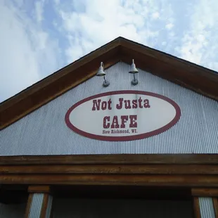 Sign above the front entrance.