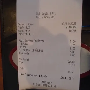 Final tab - lunch #2.