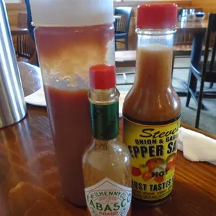 Condiments brought out with our food.