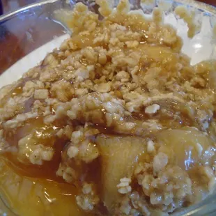Apple crisp, close-up.