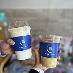 Crème brûlée latte &amp; Durian banana latte