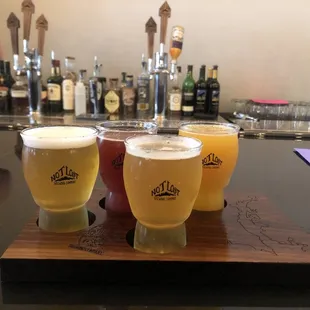 Flight of four different beers