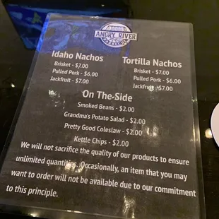 Side 2-Angry River BBQ Menu