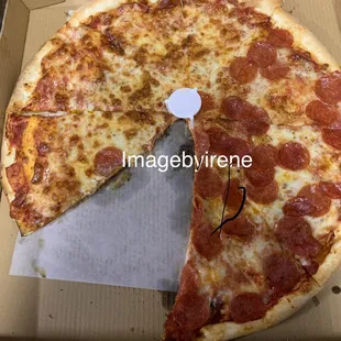 Pepperoni and half plain  Large $23