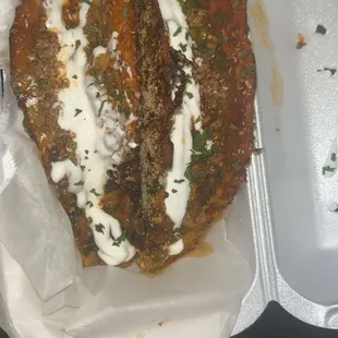 Parmesan crusted beef taco